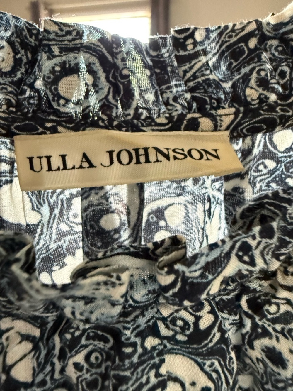 Ulla Johnson Kiri Ruffle Patchwork Midi Dress Indigo Size 4 - Picture 9 of 12